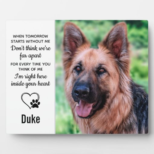 Dog Memorial Gift Pet Loss Remembrance Keepsake Plaque Zazzle