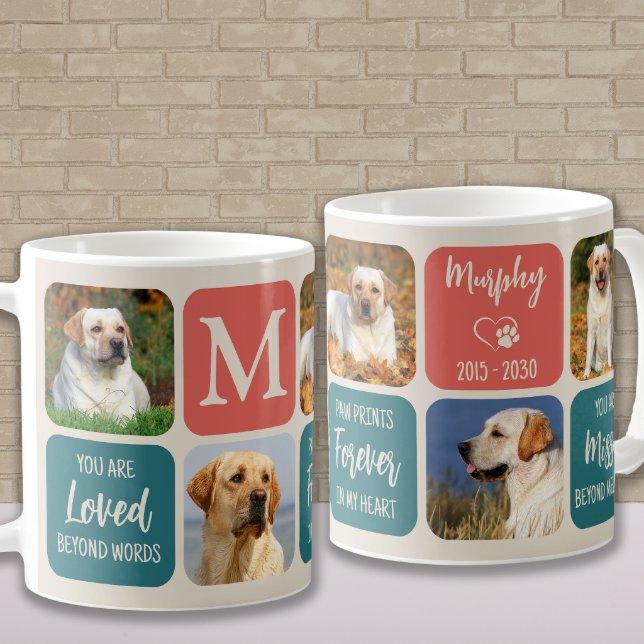Dog Memorial Gift Pet Loss Retro Colors 5 Photo  Coffee Mug