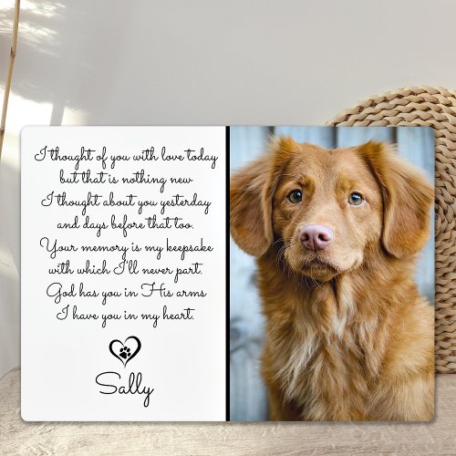 Dog Memorial Gift _ Pet Loss Sympathy Quote Plaque