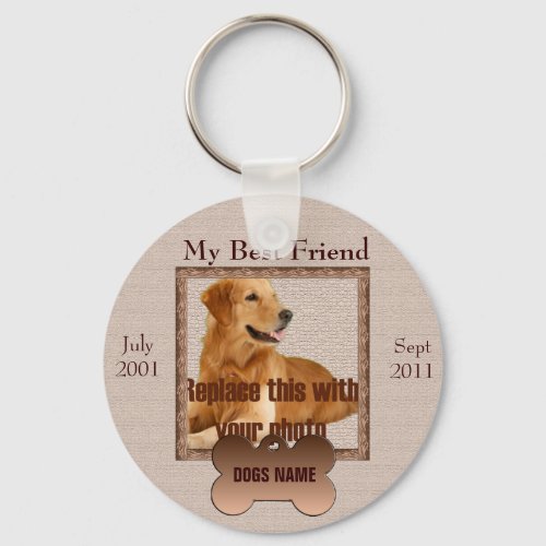 Dog Memorial in Beautiful Brown Tones Keychain