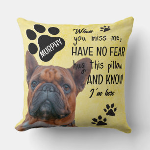  Dog memorial keepsake -add your own photo & name Throw Pillow