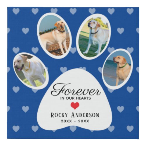 Dog Memorial Keepsake Faux Canvas Print