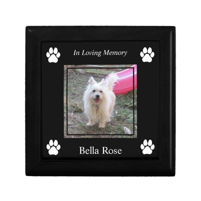 Dog Memorial Keepsake Photo Gift Box (Front)