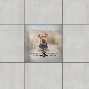 Dog Memorial - Loved Beyond Words - Custom Photo Ceramic Tile