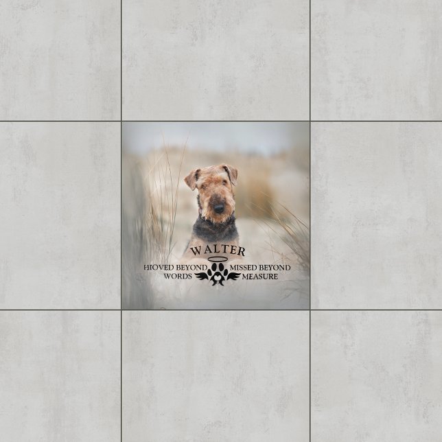Dog Memorial - Loved Beyond Words - Custom Photo Ceramic Tile (Dog Memorial - Loved Beyond Words - Custom Photo Ceramic Tile
)