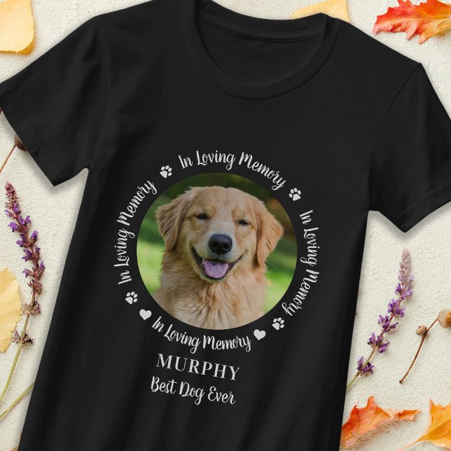 Dog Memorial Loving Memory Personalized Pet Photo T-Shirt (Creator Uploaded)