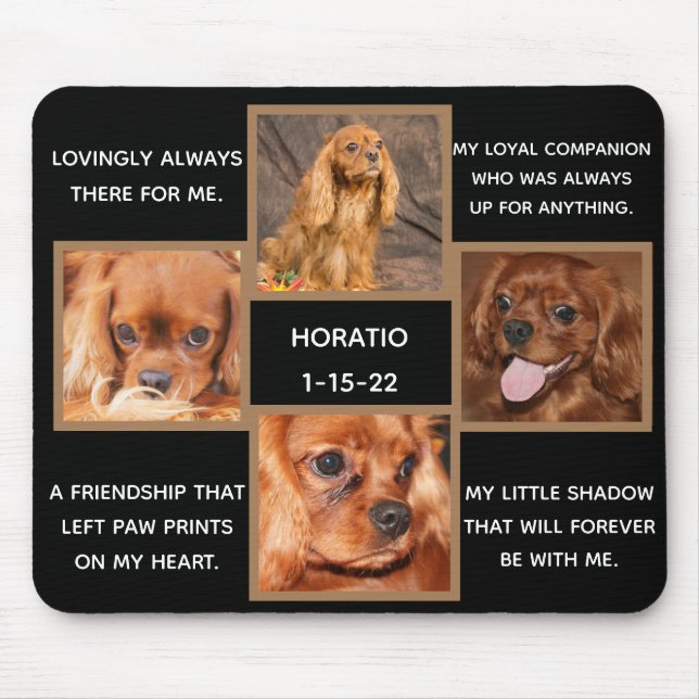 Dog Memorial Memory Personalized Frame Mouse Pad (Front)