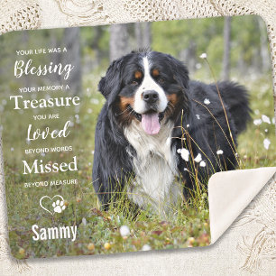 Dog Memorial Modern Photo Sympathy Pet Loss Sherpa Blanket