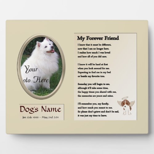 Dog Memorial _ My Forever Friend _ Beige Plaque
