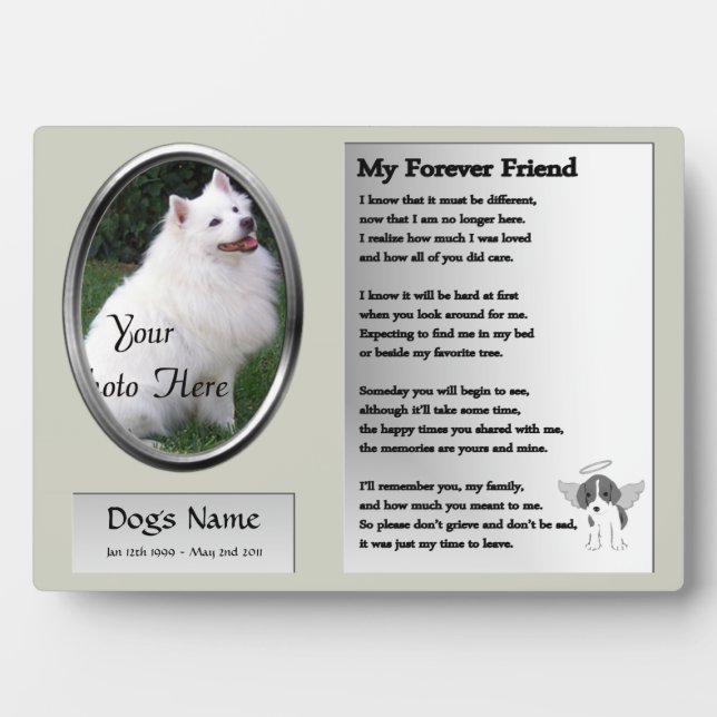 Dog Memorial - My Forever Friend - Gray Plaque (Front)