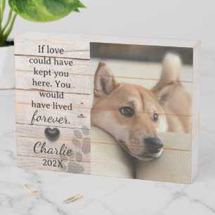 Dog Memorial Paw Prints Remembrance Keepsake Wooden Box Sign