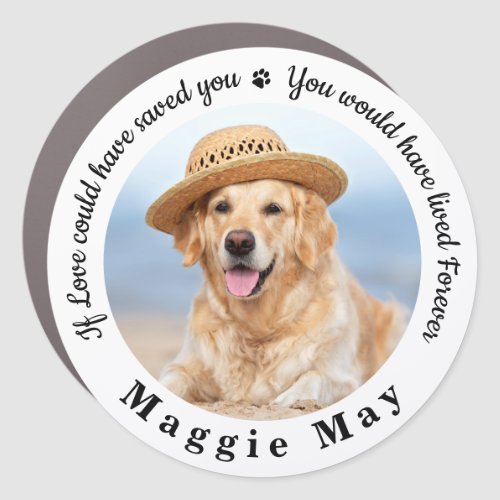 Dog Memorial Personalized Pet Loss Keepsake Photo Car Magnet