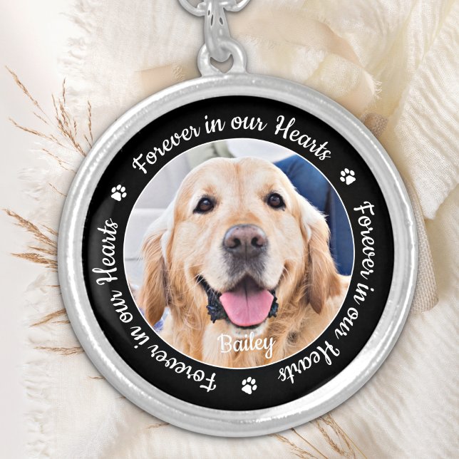 Dog Memorial Personalized Pet Photo  Silver Plated Necklace (Creator Uploaded)