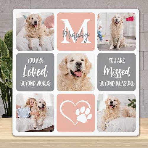 Dog Memorial Pet Loss Gift Modern Colors 5 Photo  Plaque