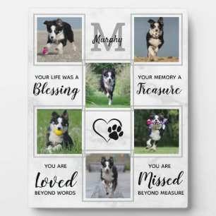 Dog Memorial - Pet Loss Gift Monogram Dog Keepsake Plaque