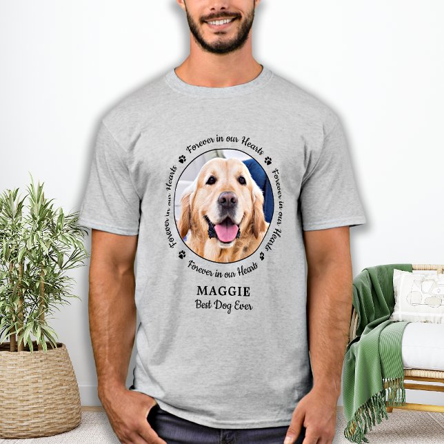 Dog Memorial Pet Loss Keepsake Custom Photo  T-Shirt (Creator Uploaded)
