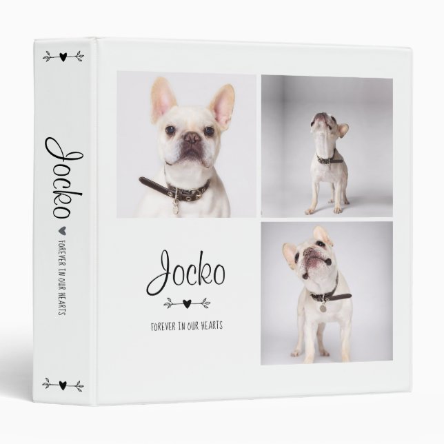 Dog Memorial Pet Loss Keepsake Photo Collage 3 Ring Binder (Front/Spine)