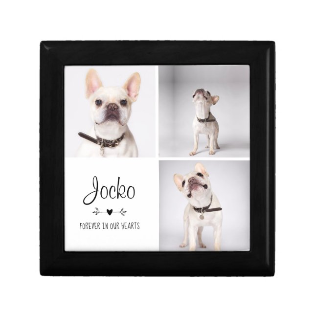 Dog Memorial Pet Loss Keepsake Photo Collage Gift Box (Front)