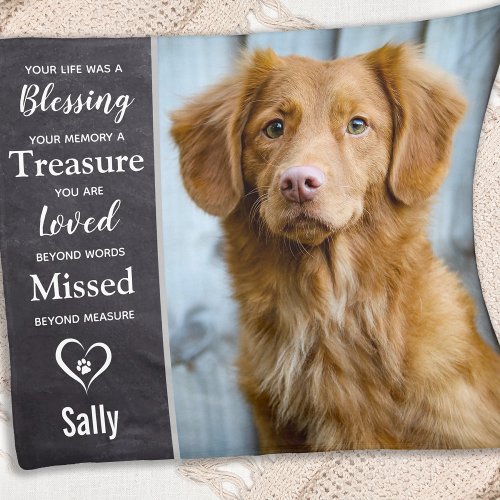 Dog Memorial Pet Loss Keepsake Photo Fleece Blanket