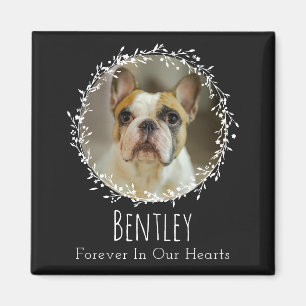 Dog Memorial Pet Loss Keepsake Two Photo Wreath Magnet