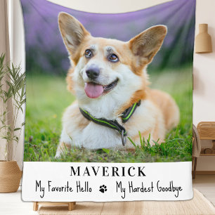 Dog Memorial Pet Loss Modern Photo Personalized  Fleece Blanket