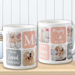Dog Memorial Pet Loss Modern Trendy Photo Collage Coffee Mug