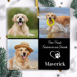 Dog Memorial Pet Loss Personalized 3 Photo Collage Ceramic Ornament<br><div class="desc">Introducing the perfect keepsake to honor the memory of your beloved pets - the Paw Prints - Forever in our Hearts pet memorial ornament. This elegant and modern ornament is the ideal way to celebrate the life of your furry friend that has crossed the rainbow bridge. Crafted with utmost care,...</div>