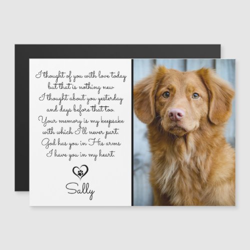 Dog Memorial Pet Loss Photo Magnet