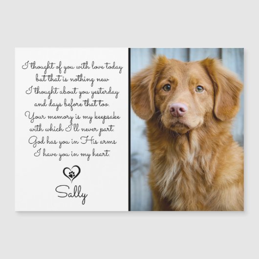 Dog Memorial Pet Loss Photo Magnet (Front)