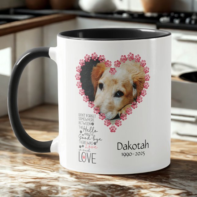 Dog Memorial Pet Loss Sympathy Keepsake Mug (Pet rememberance photo coffee mug)