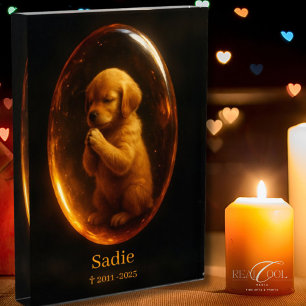 Dog Memorial Photo Block - Golden Retriever