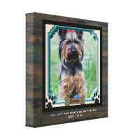 Dog Memorial PHOTO Canvas Paw Print On Our Hearts