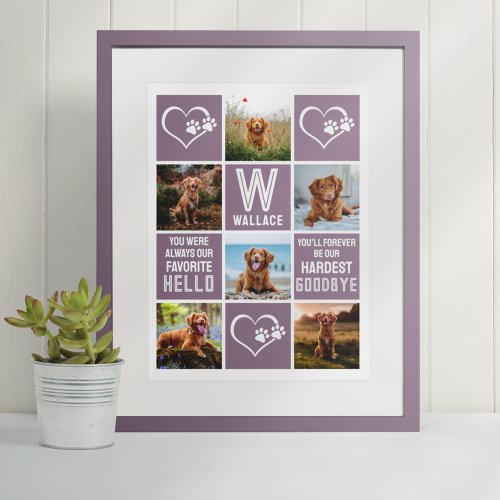 Dog Memorial Photo Collage Hardest Goodbye Poster