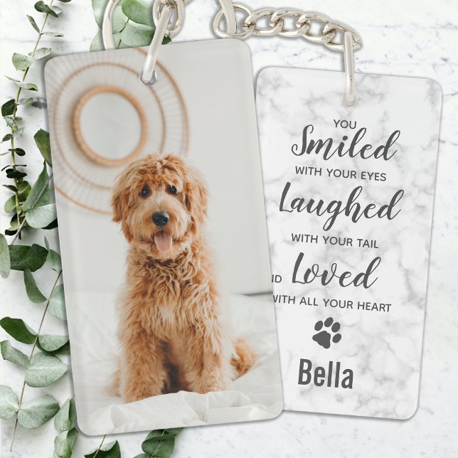 Dog Memorial Photo Gift Sympathy Pet Loss Memorial Keychain (Creator Uploaded)