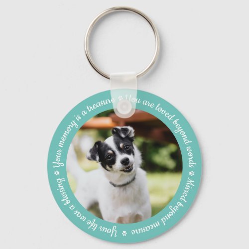 Dog Memorial Photo Keychain