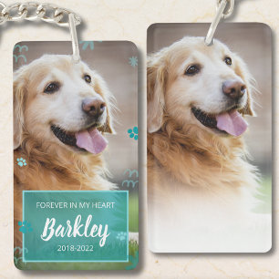 Dog Memorial Photo Keychain Pet Loss Keepsake