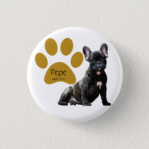 Dog Memorial Photo Personalized Button