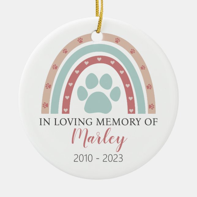 Dog Memorial Photo Pet Ceramic Ornament (Front)