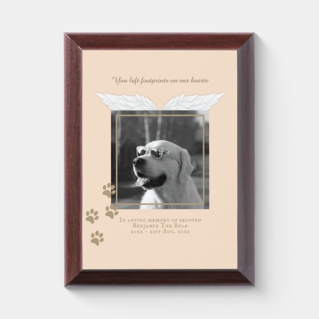 Dog Memorial PHOTO Plaque Add Verse Poem Name Date (Vertical)