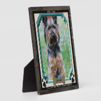 DOG Memorial PHOTO Plaque Paw Print On Hearts