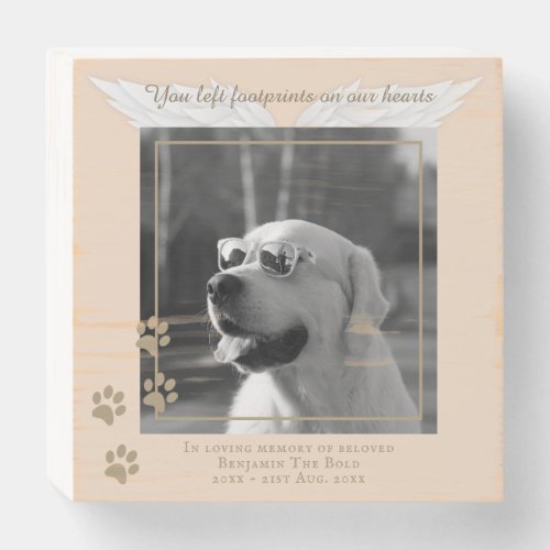 Dog Memorial Photo Plaque Personalized Text Paws