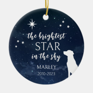 Dog Memorial Photo Whimsical Ceramic Ornament