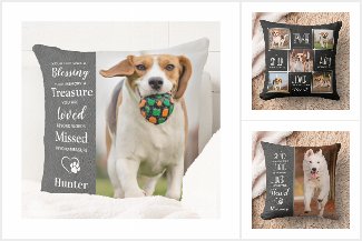 Dog Memorial Pillows Pet Loss Sympathy Keepsakes