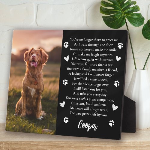 Dog Memorial Poem Photo Keepsake Plaque