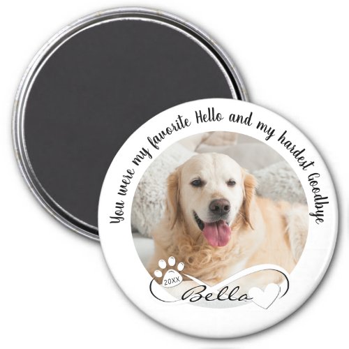 Dog Memorial Quote 2 Photo Pawprint Heart Infinity Magnet