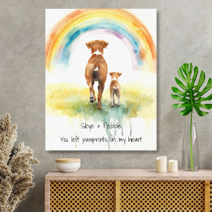 Dog Memorial Rainbow Bridge Print Personalized  Canvas Photo Tile