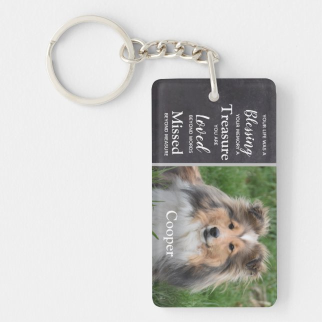 Dog Memorial Remembrance Gift Sympathy - Pet Loss Keychain (Front)