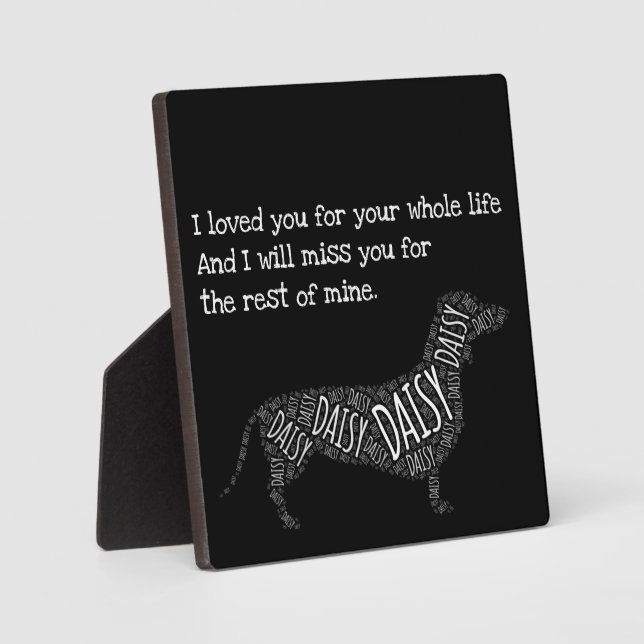 Dog Memorial Sign - Personalized Dog Dachshund Pla Plaque (Front)