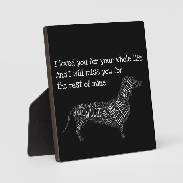 Dog Memorial Sign - Personalized Dog Dachshund  Plaque (Front)