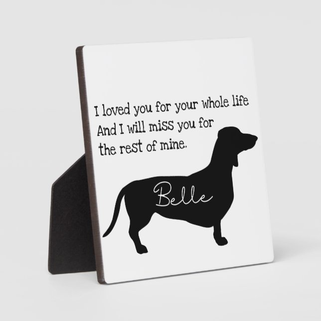 Dog Memorial Sign-Personalized Dog Dachshund Sign Plaque (Front)